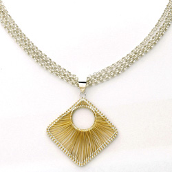 14k Yellow Gold and Sterling Silver Wire Necklace Model# JN149