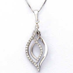 White Gold and Diamond Dangle Necklace Model# JN268
