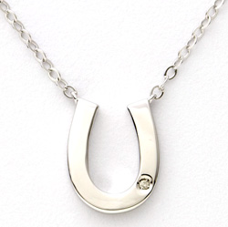 Sterling Silver and Diamond Horseshoe Necklace Model# JN557