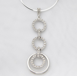 Sterling Silver and Diamond Geometric Necklace&nbsp;&nbsp;Model#&nbsp;JN655