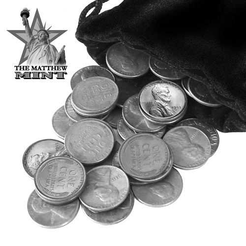 Bank Bag of 30 Steel Pennies