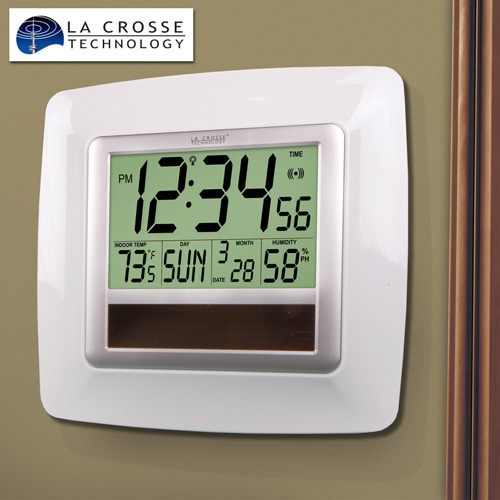 La Crosse Solar Powered Atomic Clock White Ebay