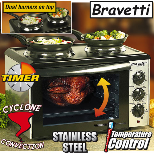 bravetti convection oven with double burner