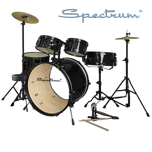 Spectrum 5-Piece Drum Set - Black