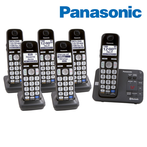 Panasonic 6-Handset Phone System with Link-To-Cell for 2 Cell Phones