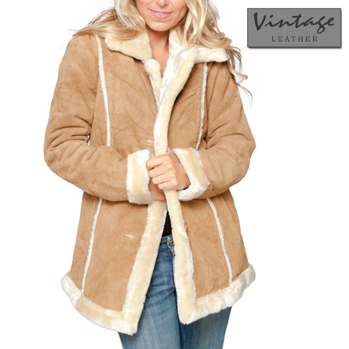 Womens Tan Suede Coat