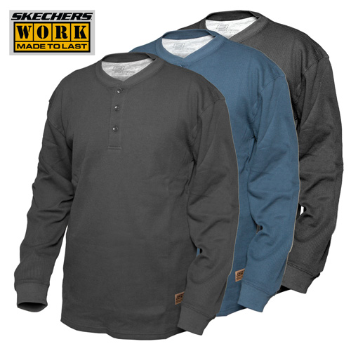 Skechers Henley Work Shirts - 3 Pack