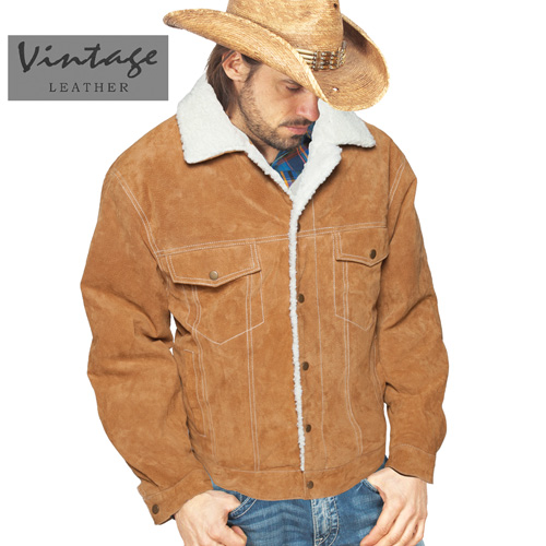 Brown Suede Sherpa Jacket