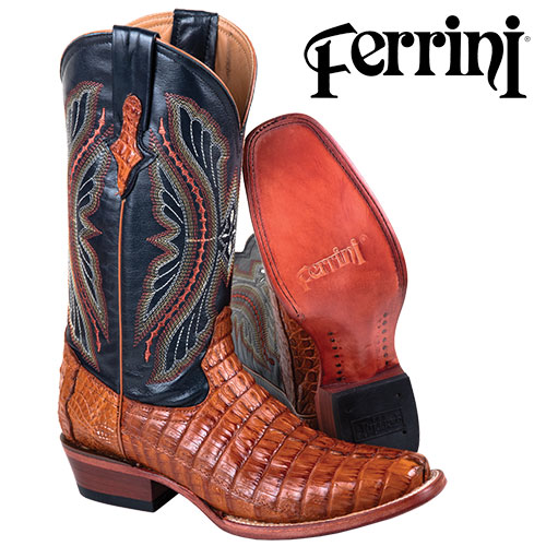 Cognac Ferrini Caiman Boots