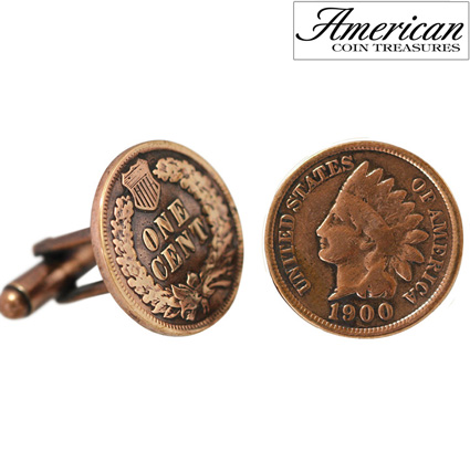 Copper Indian Head Cuff Links