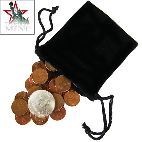 50 Random Coins with Silver Half Dollar