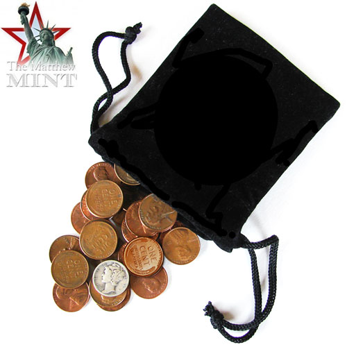 50 Random Coins with Mercury Dime