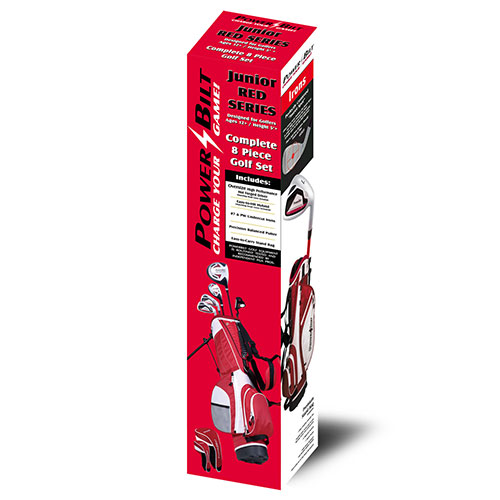 Left Handed 12+ year old Powerbilt Jr. Golf Set - Red