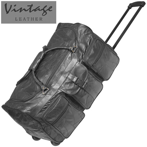 Patchwork Leather Rolling Duffle Bag