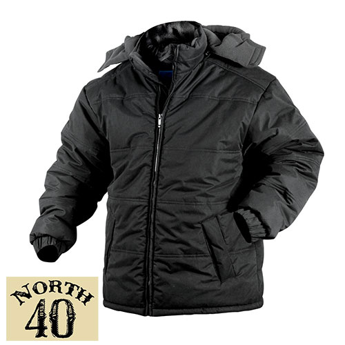 Black Fleece Lined Hooded Jacket