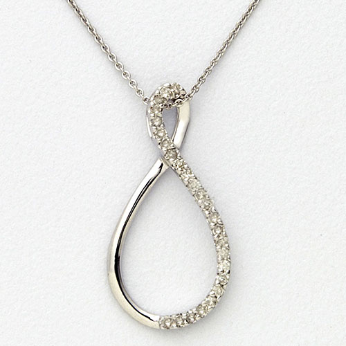 White Gold and Diamond Infinity Pendant