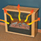 Light Oak Electric Infrared Fireplace