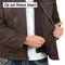 Brown Leather Jacket with Zip